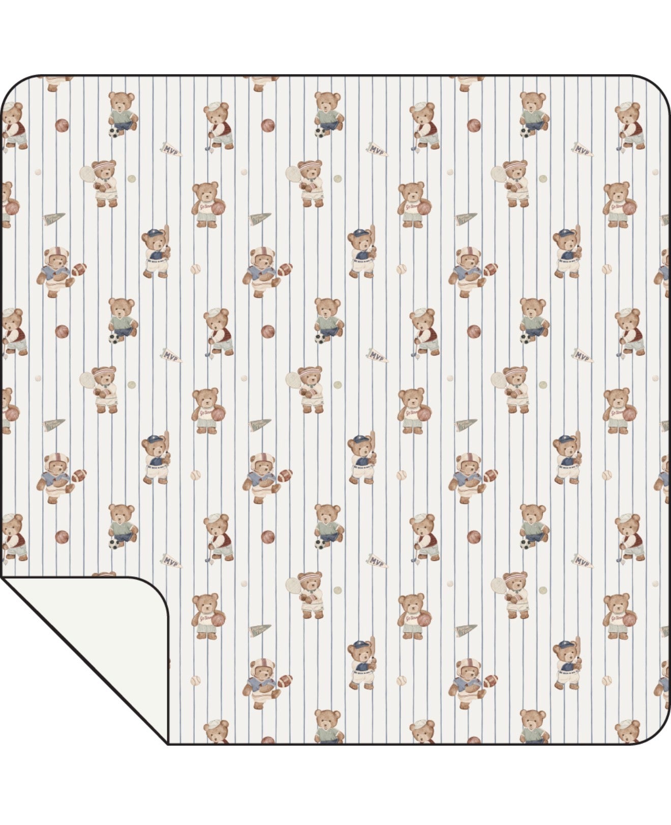 Angel Dear | Mixed Sports Bears Swaddle Blanket