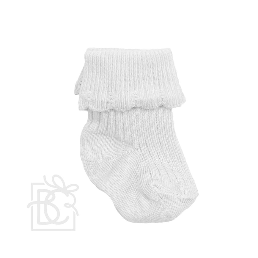 Carlomagno - Newborn Fold Cuff Scottish Yarn Socks