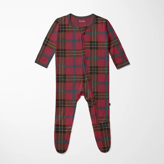 Kickee | Winter Lodge Plaid 2-Way Zipper Footie