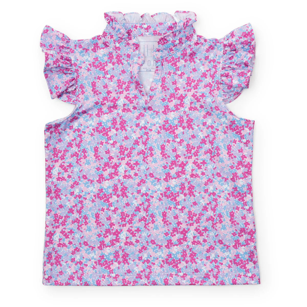 Lila & Hayes | Ellie Girls' Sleeveless Performance Top - Preppy Petals