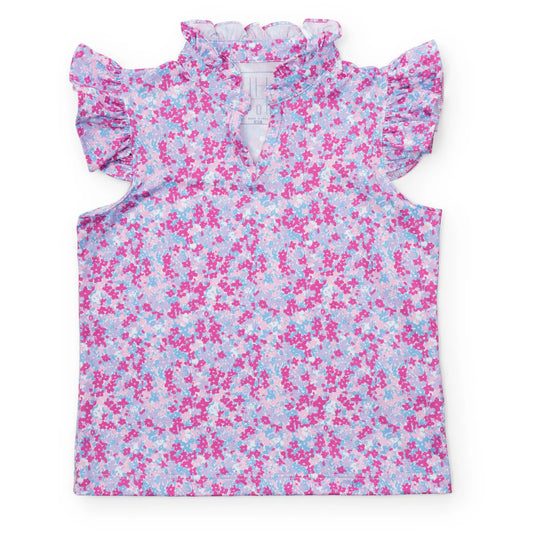 Lila & Hayes | Ellie Girls' Sleeveless Performance Top - Preppy Petals
