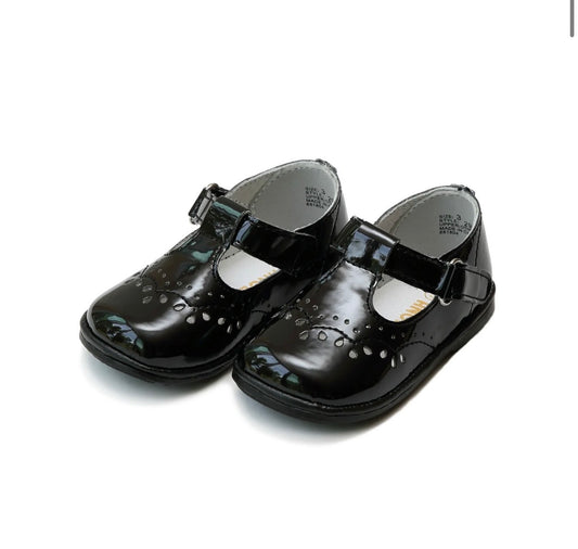 L'Amour | Birdie Patent Black T-Strap Mary Jane