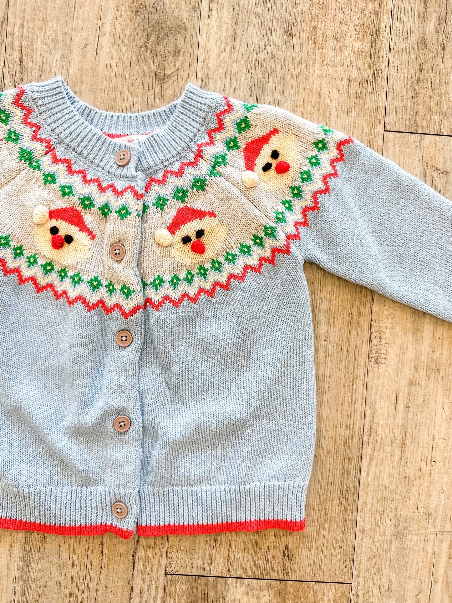 Lulu Bebe | Blue Santa Cardigan