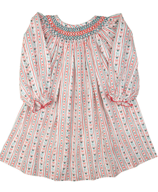 Smockingbird | Vintage Candy Cane Smocked Dress