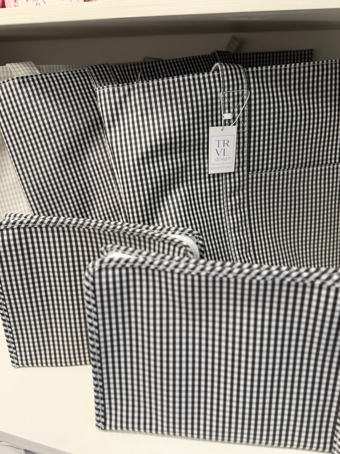 TRVL | Roadie Large Zip Pouch - Black Gingham