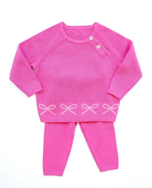 Ruth & Ralph | Pink Bows Knit Set