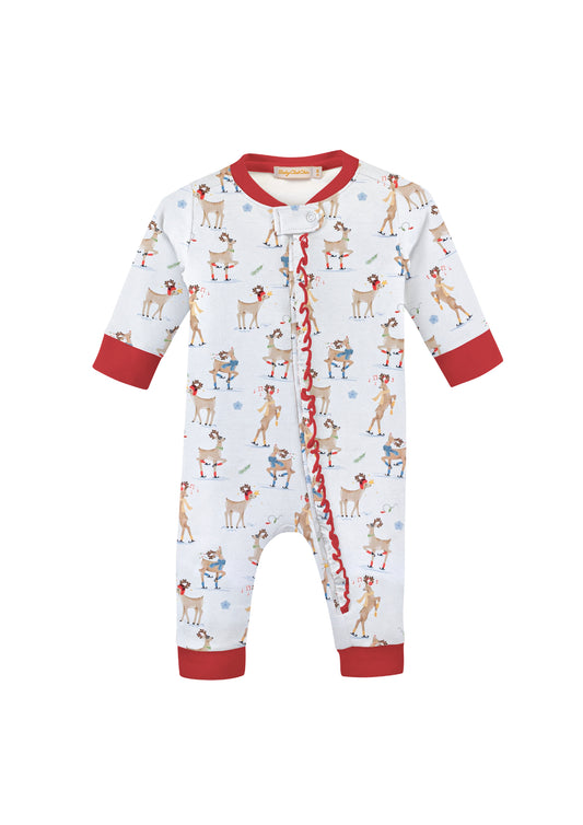 Baby Club Chic | Santa's Friends Ruffle Coverall