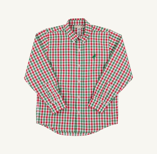 TBBC | Deans List Dress Shirt - Richmond Red & Kiawah Kelly Green Gingham