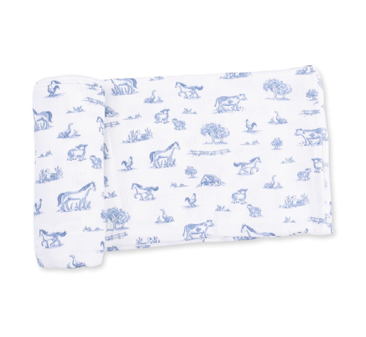 Angel Dear | Farm Friends Blue Swaddle