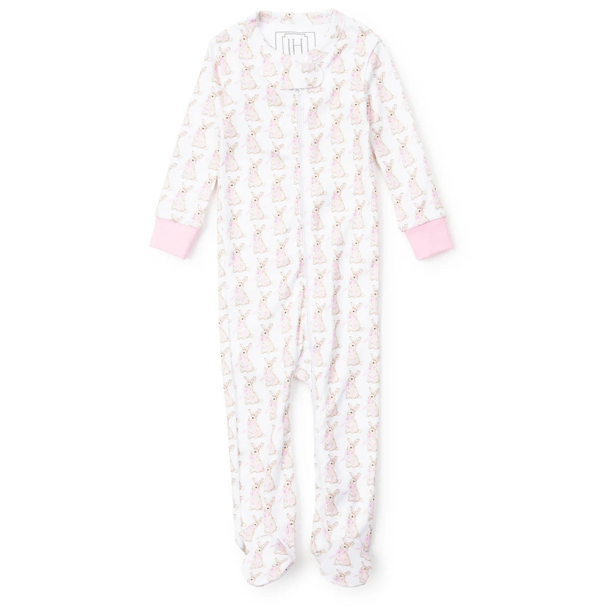 Lila & Hayes | Parker Girls' Zipper Pajama - Easter Bunnies Pink