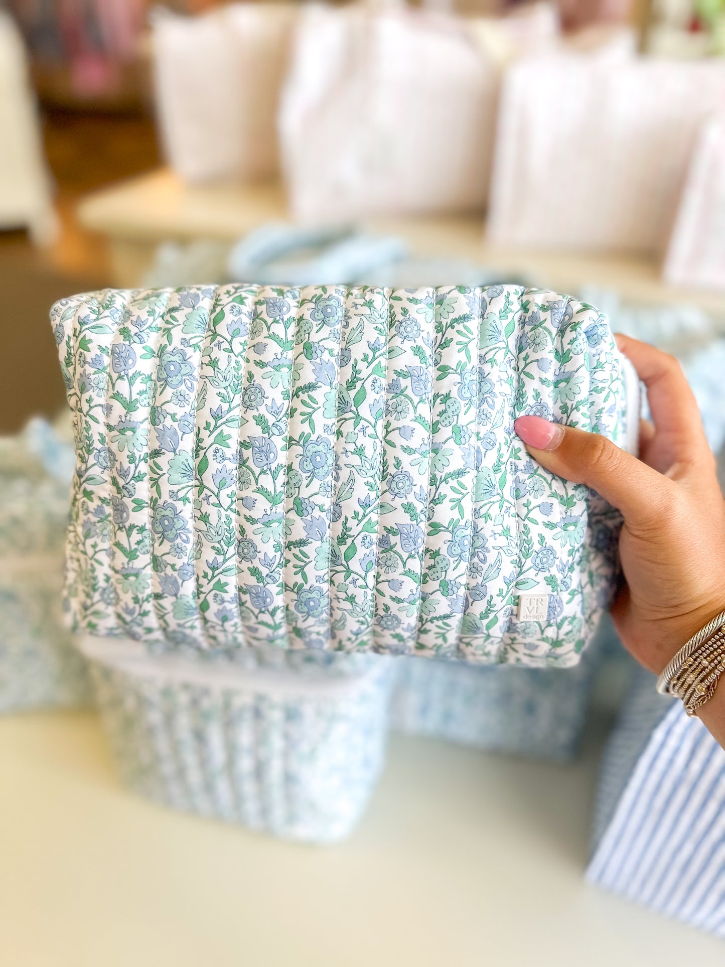 TRVL | Quilted Everyday Cosmetic Bag - Hamptons Floral