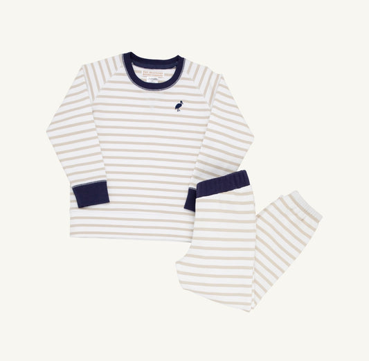 TBBC | Cassidy & Gates Sweat Set - Keeneland Khaki Stripe