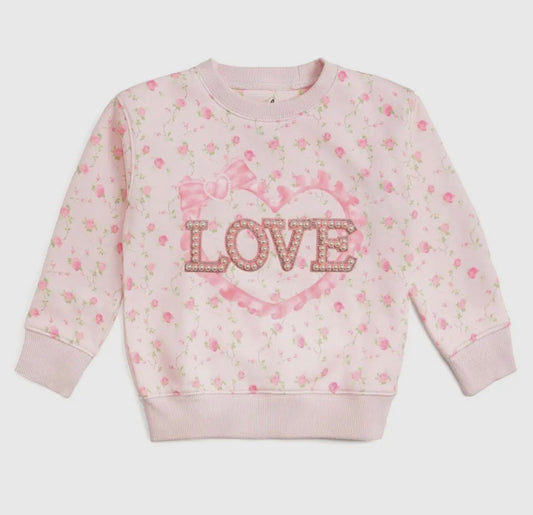 Sweet Wink | Pink Rose Love Sweatshirt