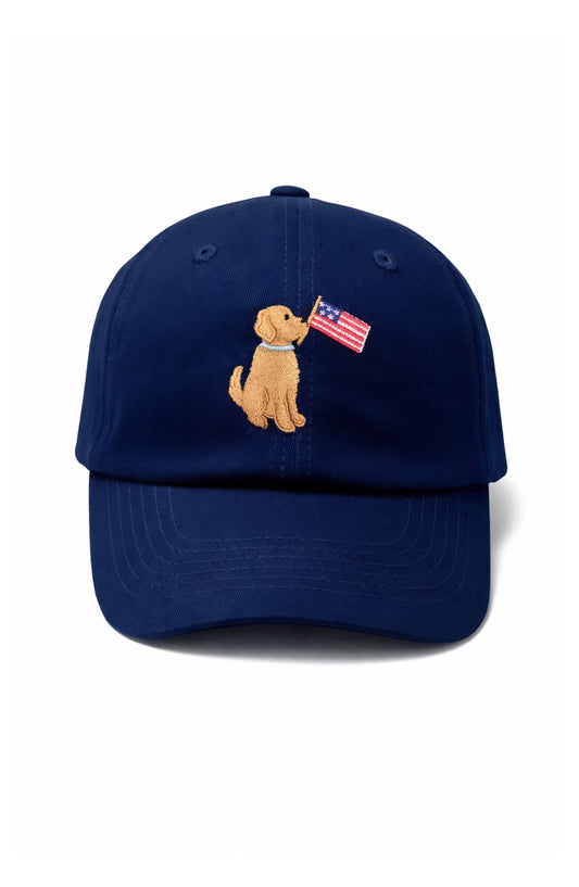 Bits & Bows | Patriotic Dog Baseball Hat