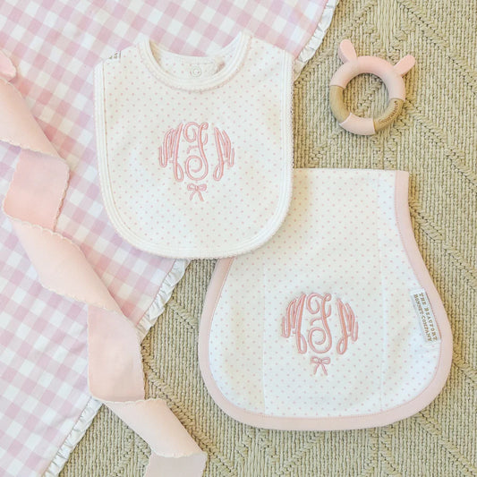 TBBC - Burp Me Bib Palm Beach Pink Microdot