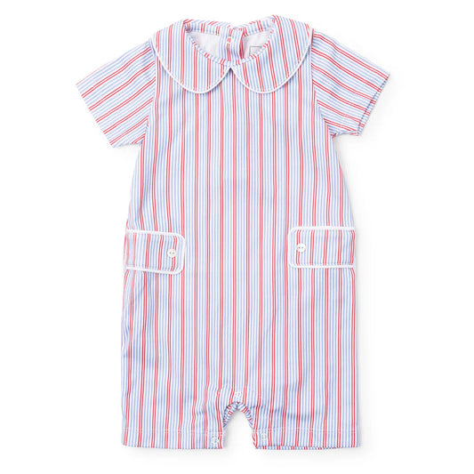 Lila & Hayes | Henry Boys' Pima Cotton Shortall - Liberty Stripe