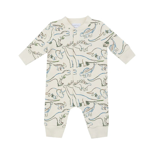 Angel Dear - Artsy Dinos Baseball Collar Romper