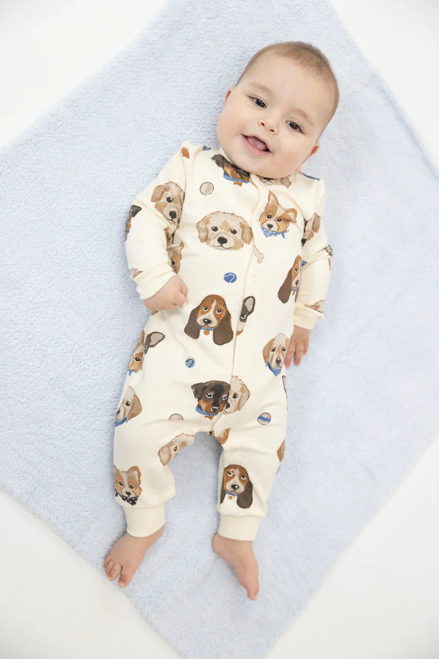 Angel Dear - Vintage Puppy Faces Base Collar Romper