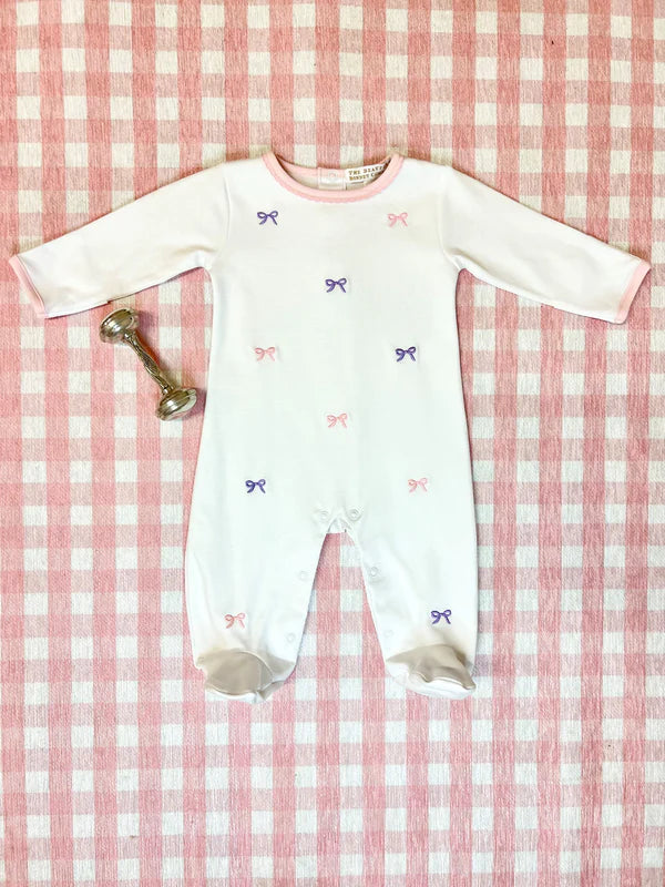 TBBC | Rock Me Romper - Embroidered Pink & Purple Bows