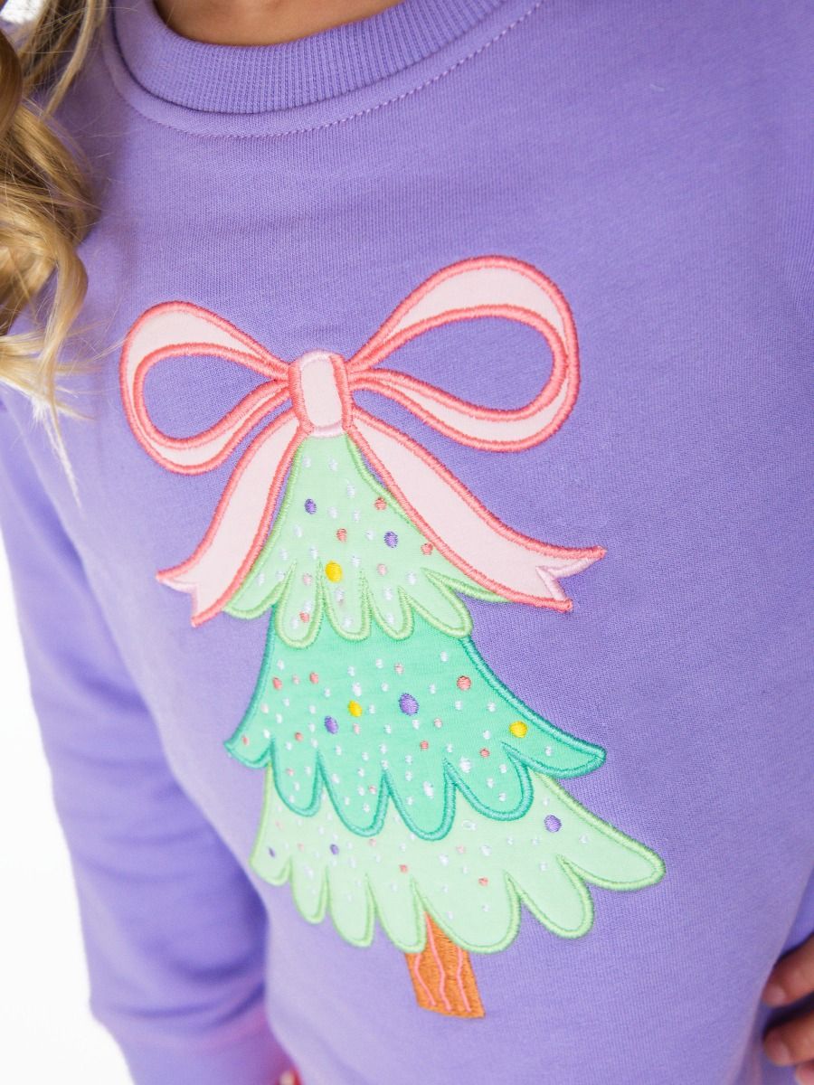 RuffleButts | Twinkling Trees Sweatshirt