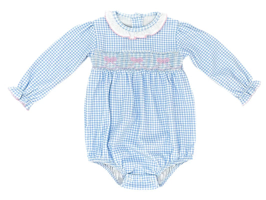 James & Lottie | Sara Long Sleeve Smocked Bow Bubble