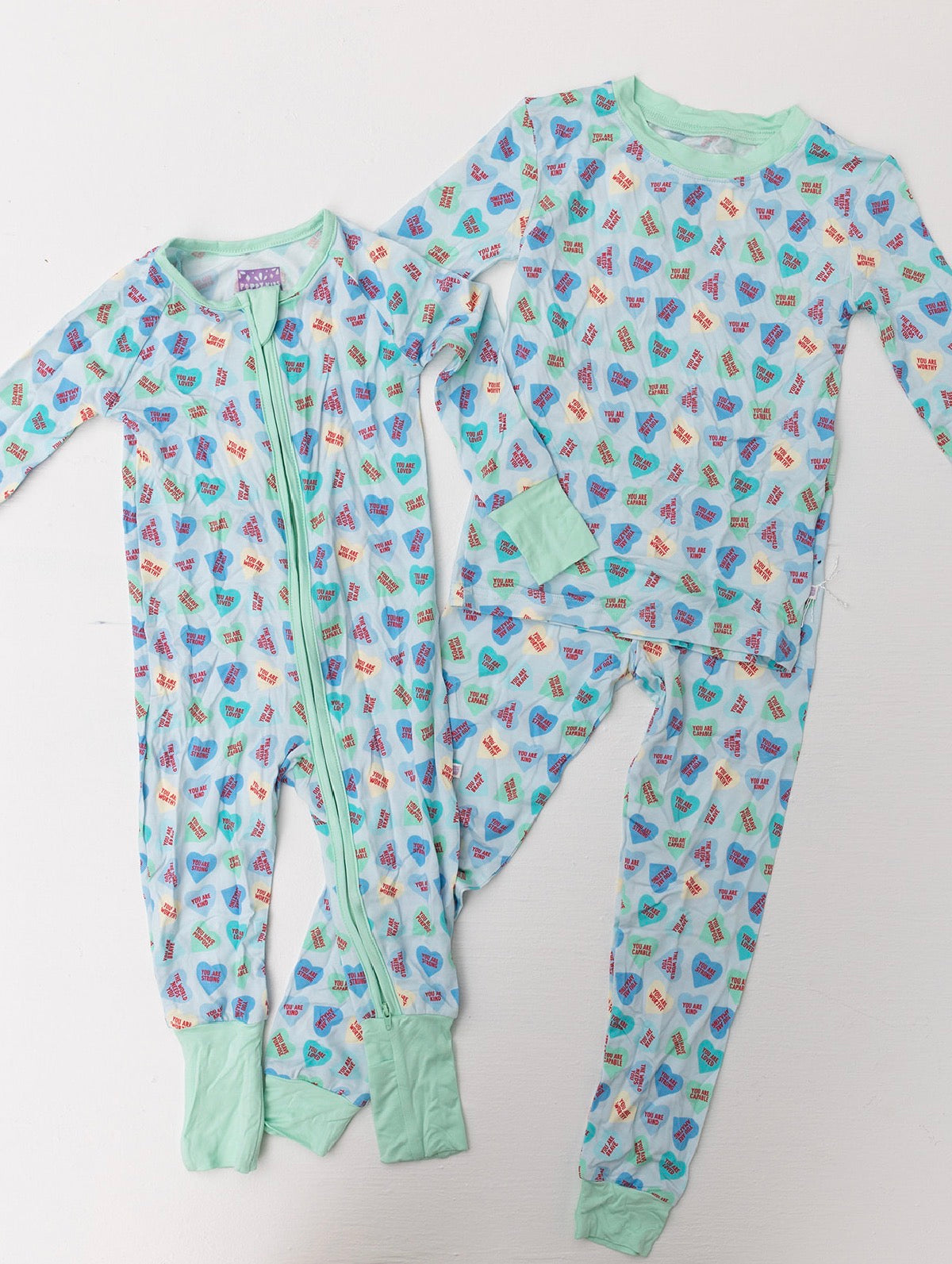 Poppy Kids | Blue Convo Heart Pajama Set