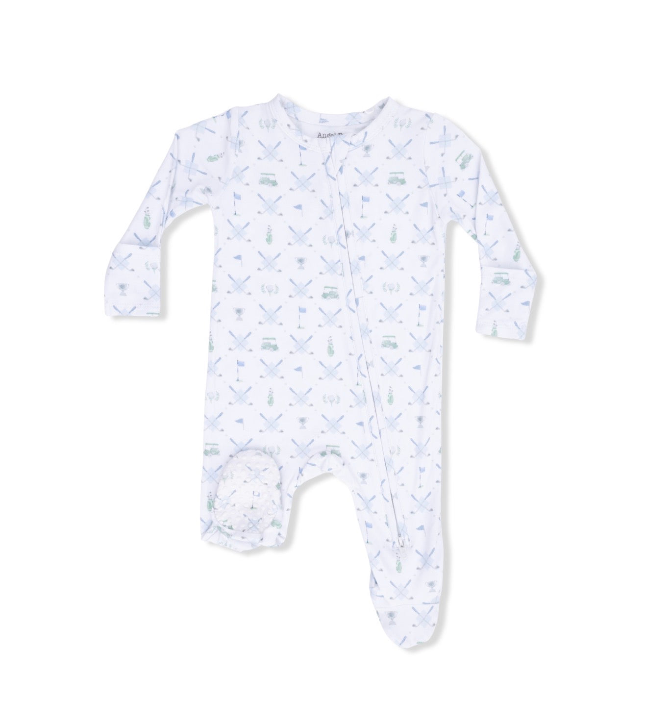 Angel Dear | Golf Trellis Blue 2-Way Zipper Footie