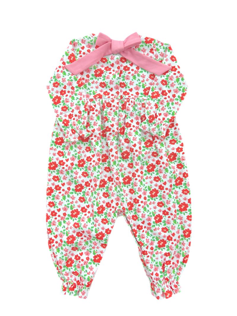 James & Lottie - Isla Long Bubble Pink/Red Floral