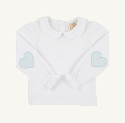 TBBC | Emma's Elbow Patch Top - Worth Ave White/Old Greenwich Green