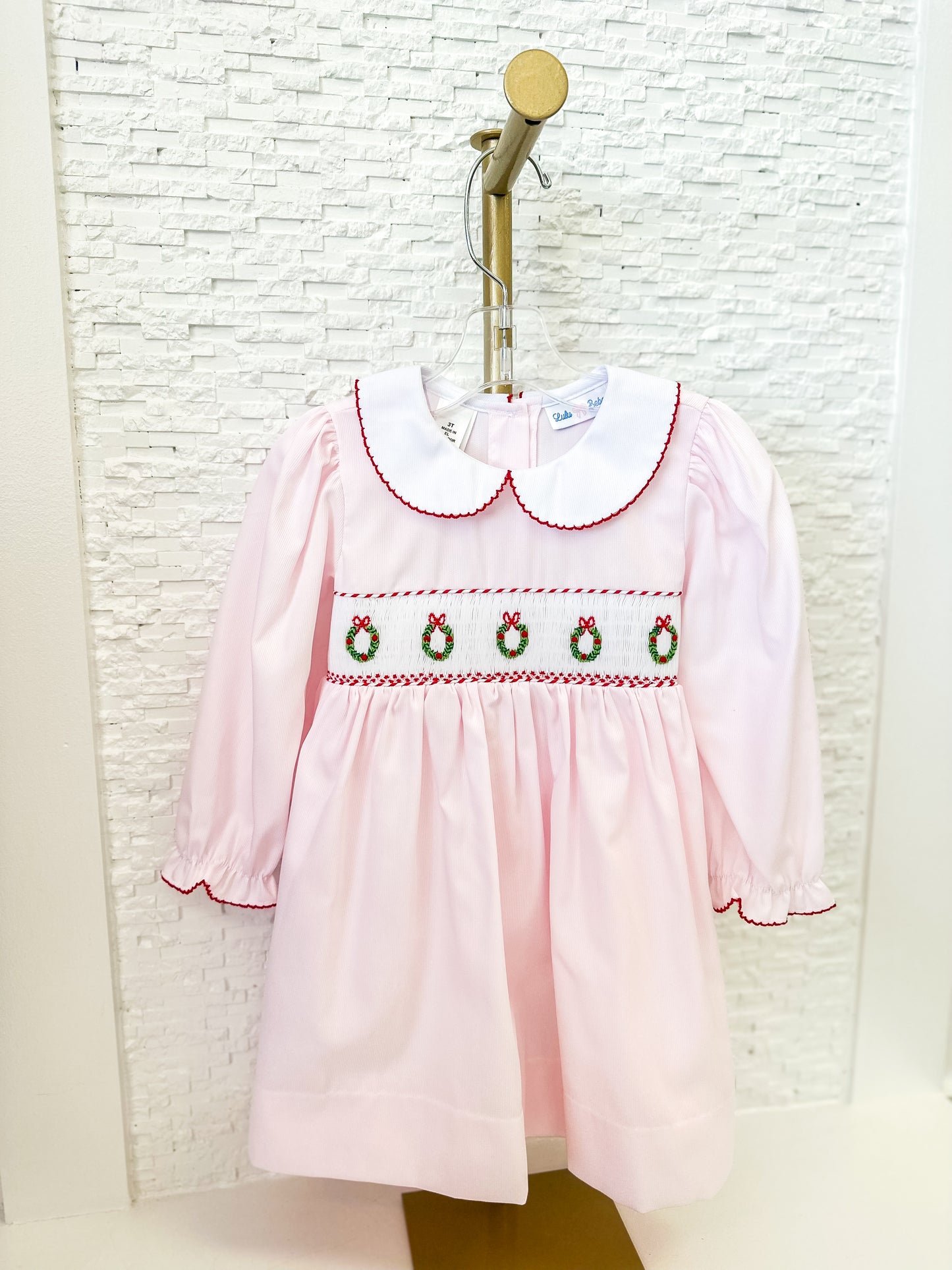 Lulu Bebe | Wreath Smocked Christmas Dress