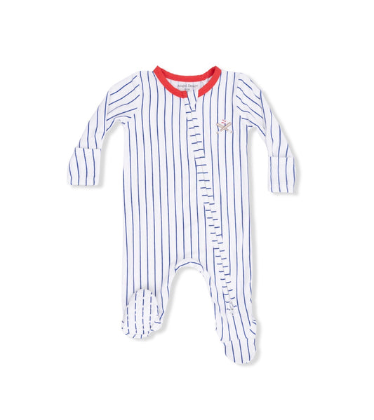 Angel Dear | Baseball Stripe 2-Way Zipper Footie