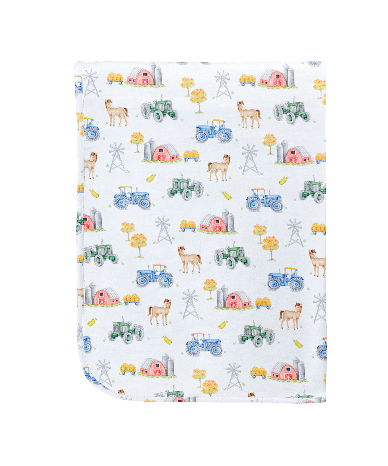 Baby Club Chic | Tractor Farm Receiving Blanket