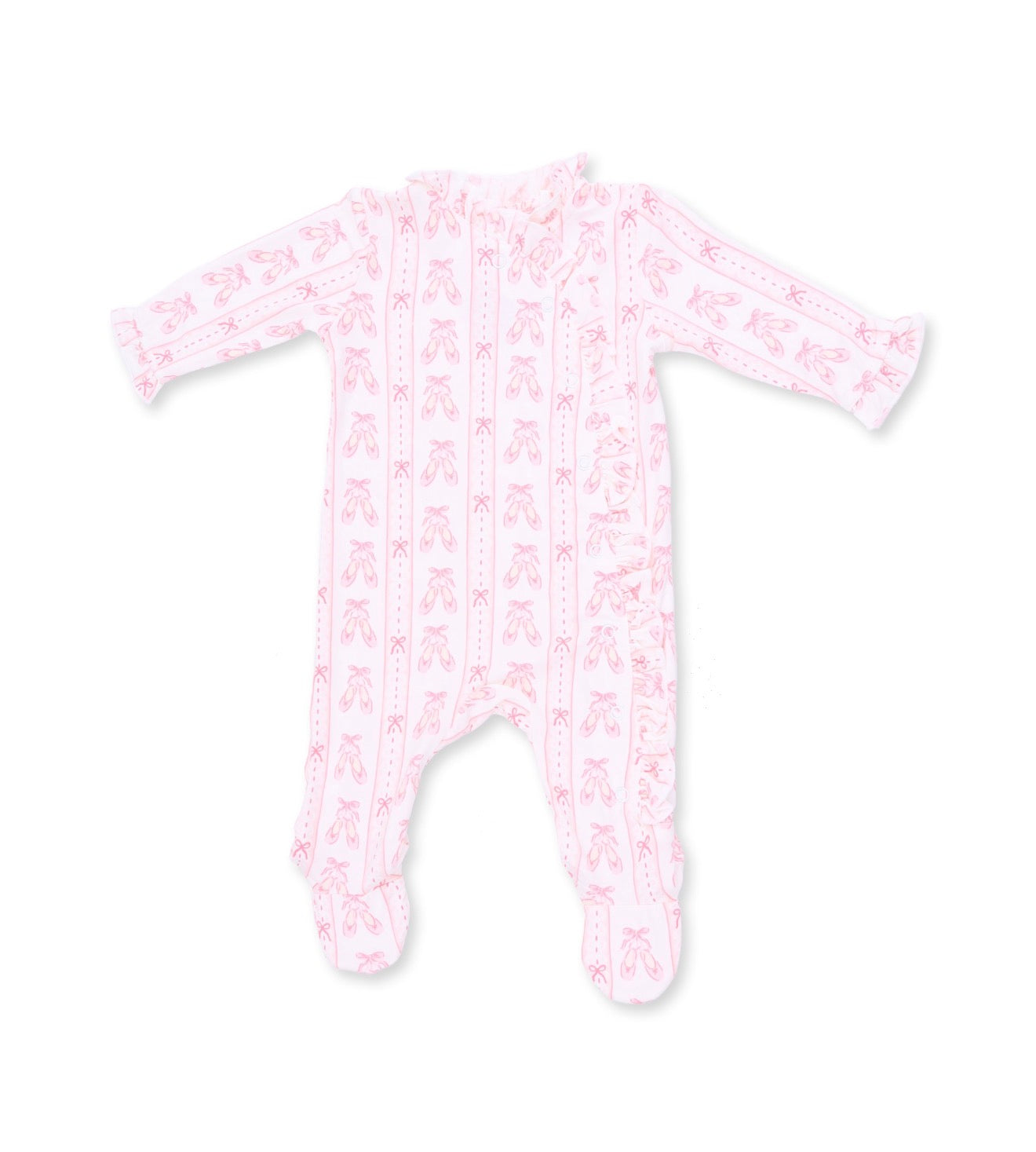 Angel Dear | Ballet Shoes Ribbon Stripe Ruffle Footie