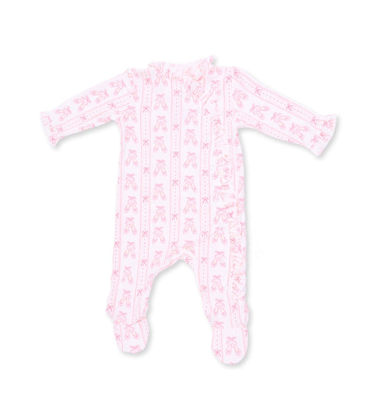 Angel Dear | Ballet Shoes Ribbon Stripe Ruffle Footie