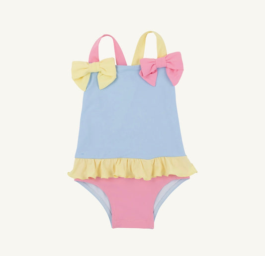 TBBC | Taylor Bay Bathing Suit - Beale Street Blue/Hamptons Hot Pink/Lake Worth Yellow
