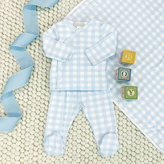 TBBC - Cameron Cross-Front Set Buckhead Blue Gingham