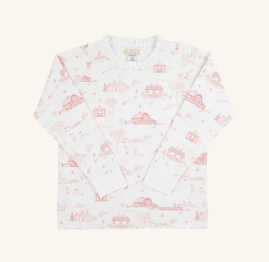 TBBC | Cassidy Comfy Crewneck Ruffle - York Town Toile