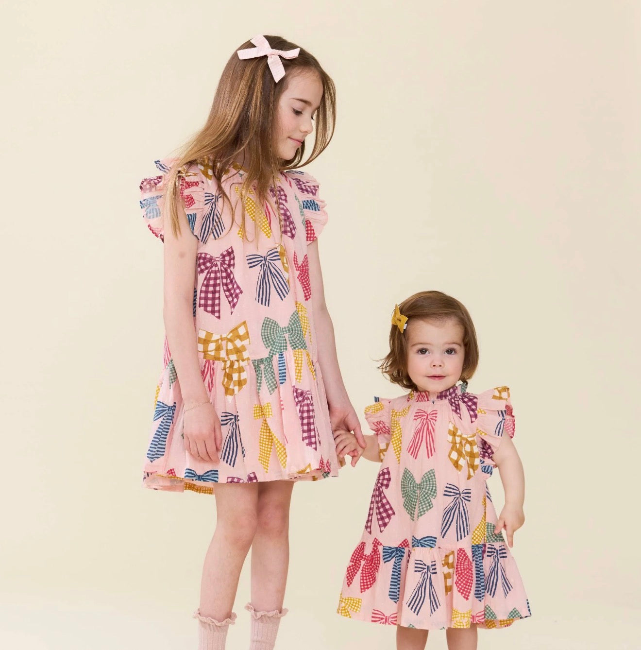 Pink Chicken | Baby Girls Harper Dress Set - Patterned Bows