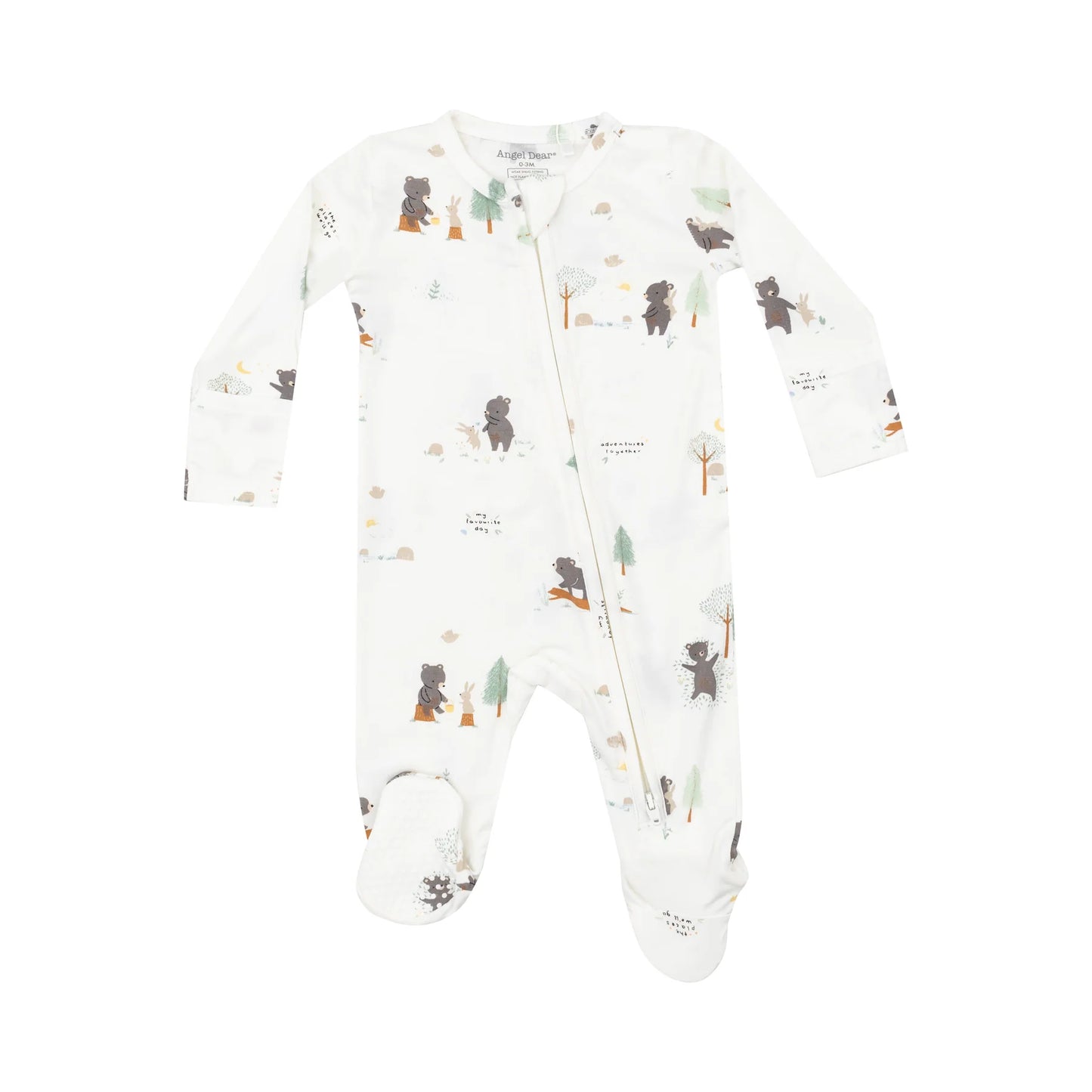 Angel Dear - Bear & Bunny Adventure Zipper Footie