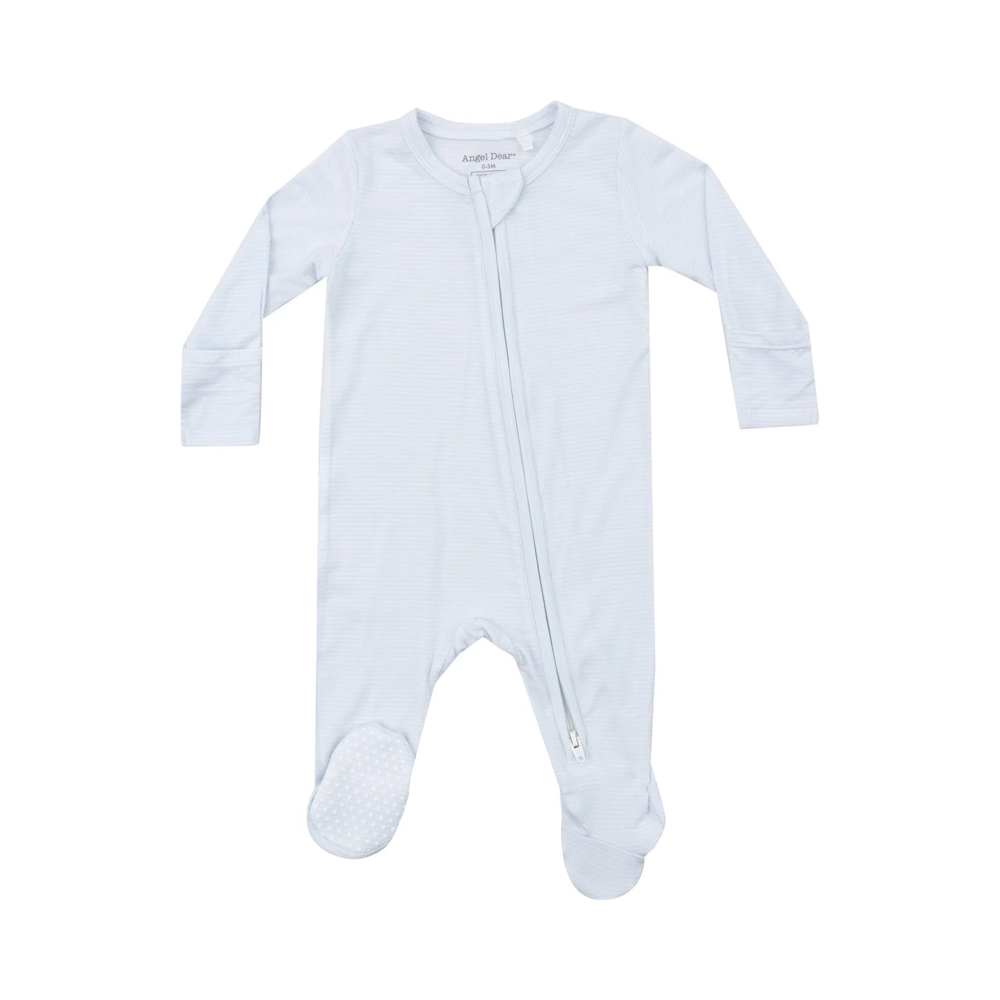 Angel Dear - Light Blue Stripe Zipper Footie