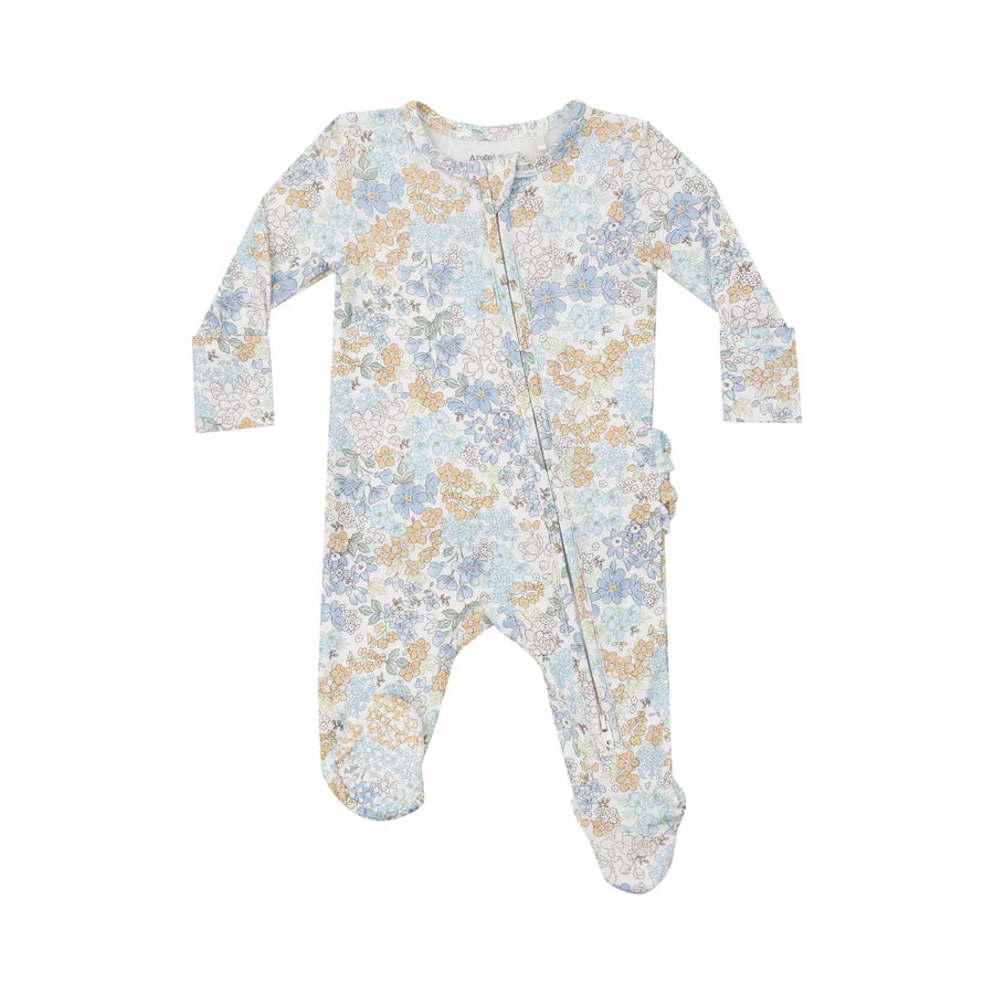 Angel Dear - Edith's Floral Zipper Footie