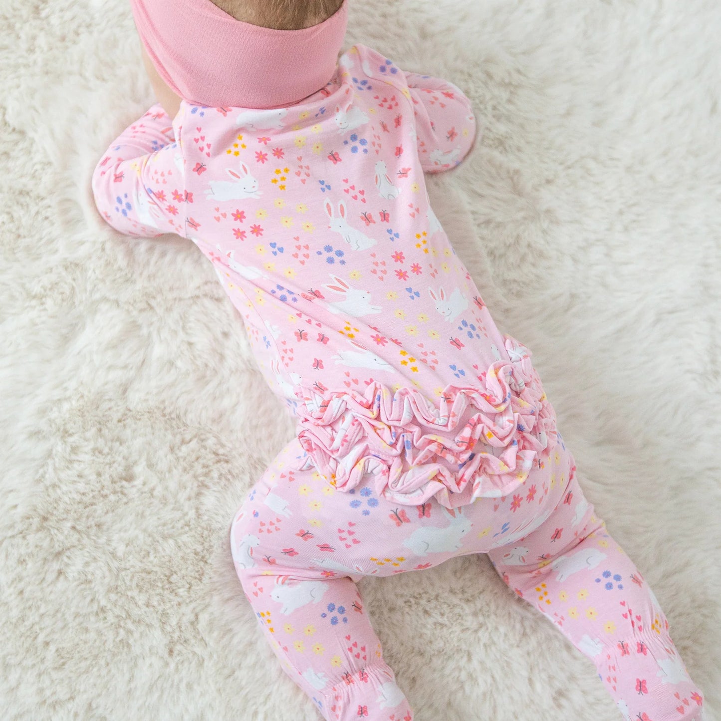 Angel Dear - Bunny Meadow 2 Way Ruffle Footie