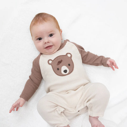 Angel Dear - Baby Bear Applique Raglan Romper