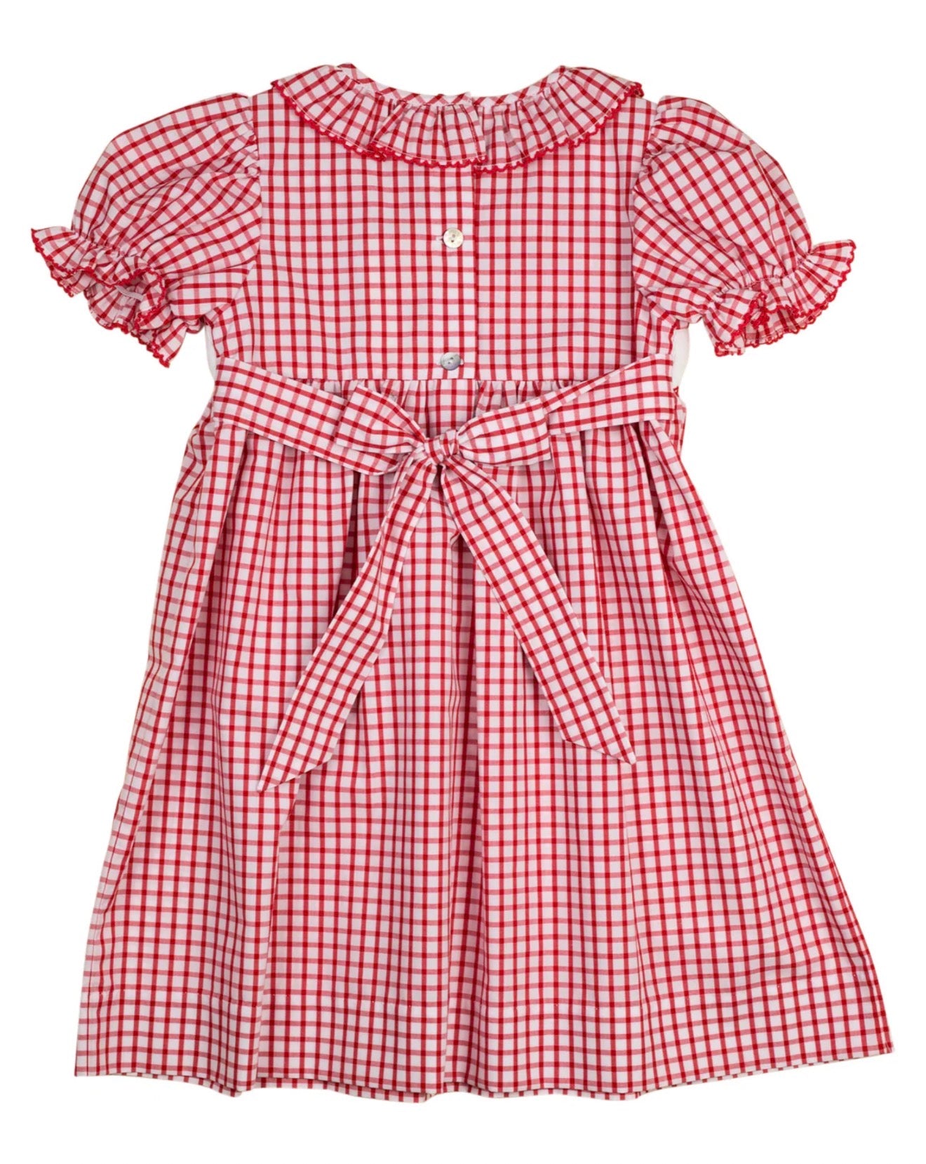 Smockingbird | Smocked School Supplies Red Windowpane Dress
