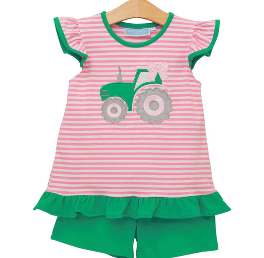 Trotter Street | Harvest Time Pink Flutter Short Set