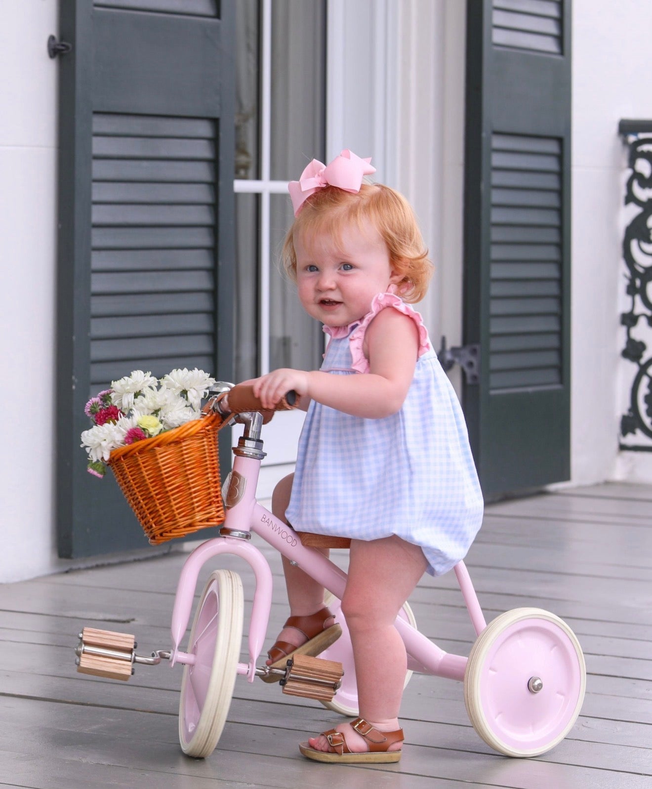 Trotter Street | Meredith Bubble - Light Blue Gingham/Pink