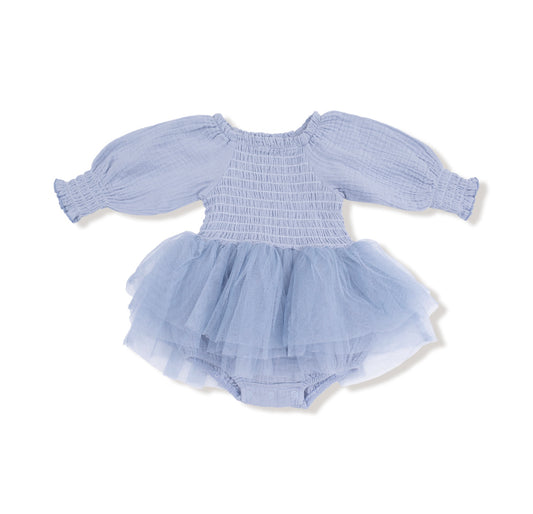 Angel Dear | Soft Chambray Smocked Bubble