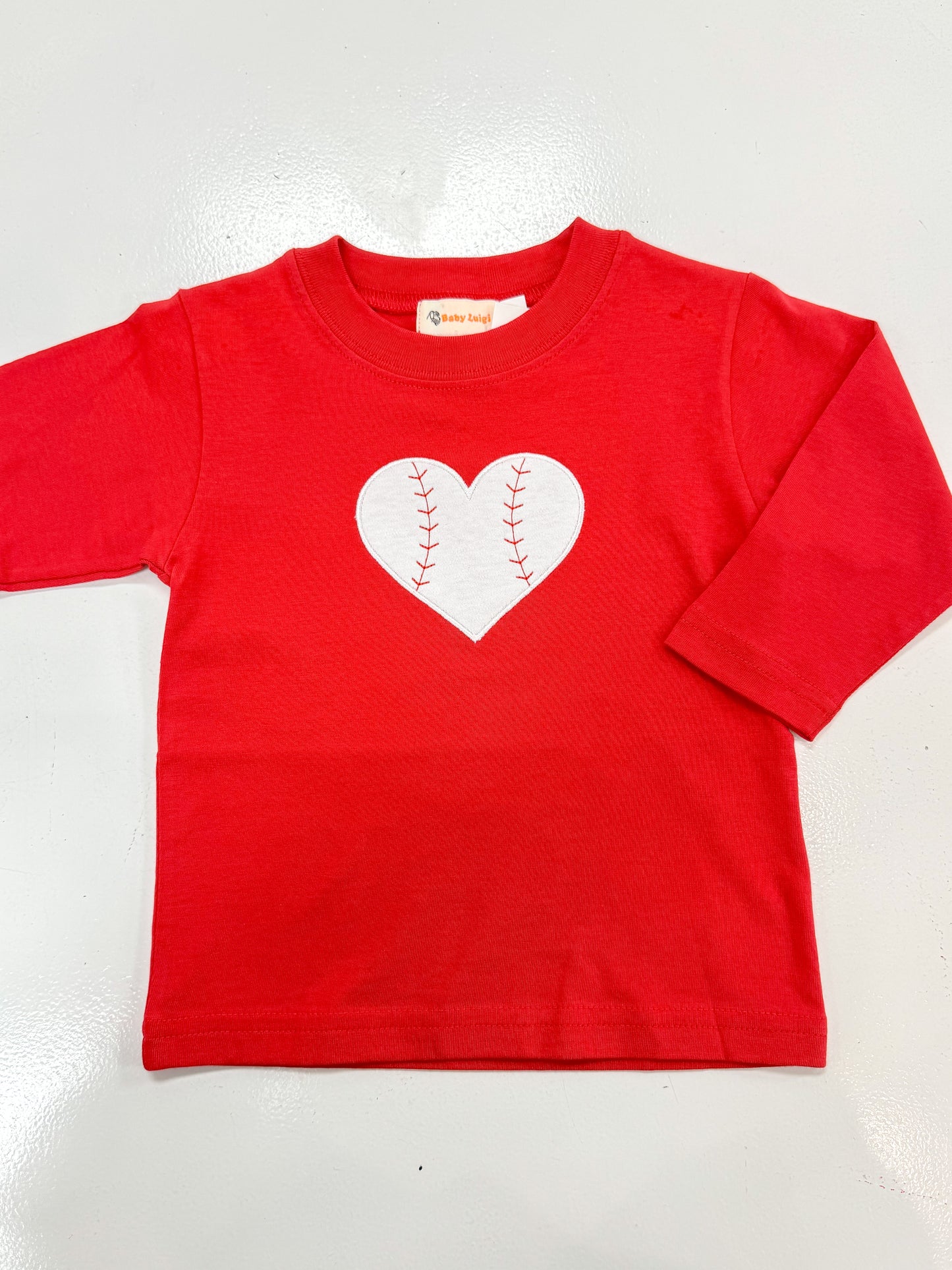 Luigi | Baseball Heart LS Top