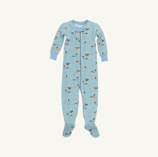 TBBC | Knox's Night Night Footed Waffle Knit - Fine Weather for Ducks