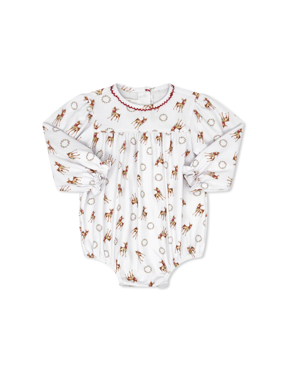 Lullaby Set | Mother May I Girl Bubble - Festive Cheer Deer Print